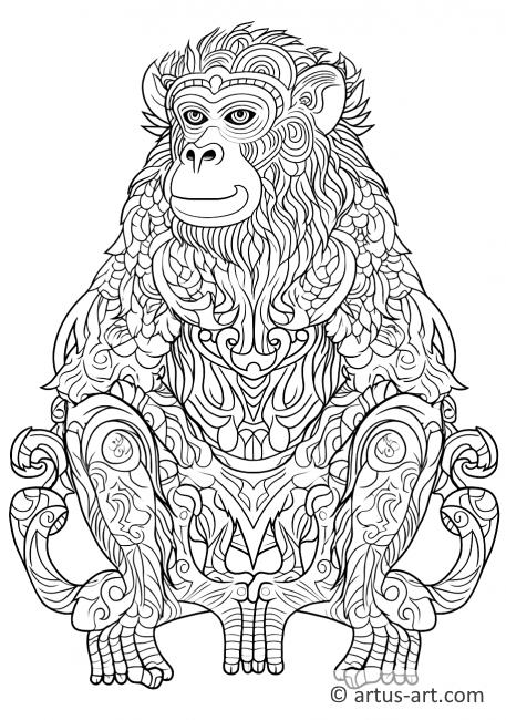 Macaque Coloring Page